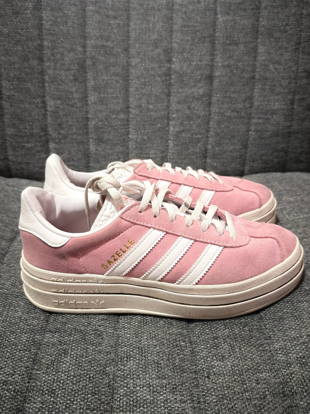 adidas Gazelle Platform Sneakers - Pink & White